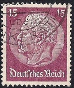 Germany #423 15pf Paul Von Hindenburg used EGRADED XF 88 XXF