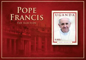 Uganda 2013 - Pope Francis - IMPERF Souvenir Stamp Sheet - MNH
