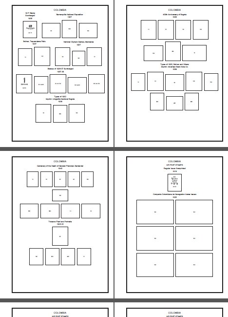 COLOMBIA STAMP ALBUM PAGES 1859-2011 (353 PDF digital pages)