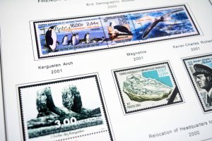 COLOR PRINTED TAAF: FRENCH ANTARCTICA 1955-2010 STAMP ALBUM PAGES (104 il.pages)