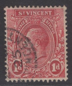 ST.VINCENT SG132 1921 1d CARMINE USED