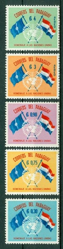 Paraguay - Scott 569-571 & C272-C273 MNH