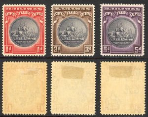 Bahamas SG126/8 set to 5d M/M Cat 15 pounds