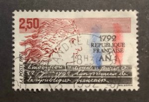 France 1992 Scott 2302 used - 2.50fr,  1792:  Year 1 of the French Republic