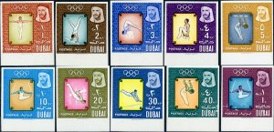 Dubai #43-52 '64 Summer Olympics MNH Imperf Set