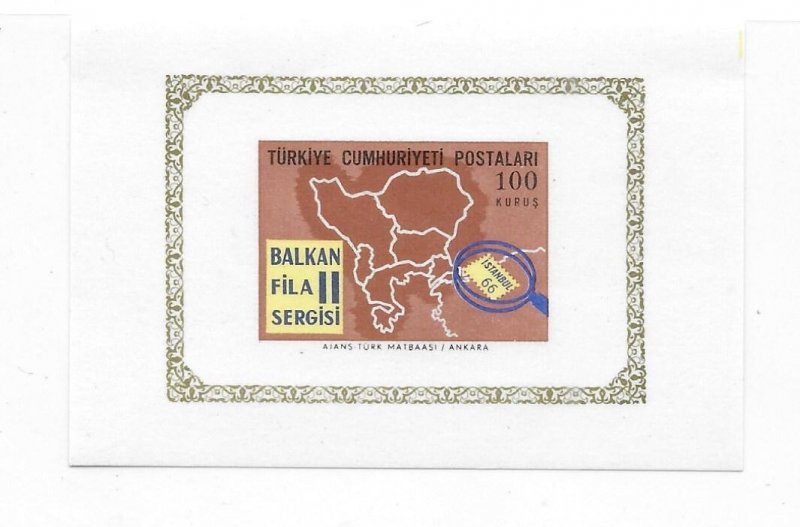 Turkey 1966 Balkanfila stamp exhibition Sc 1714 MNH C1