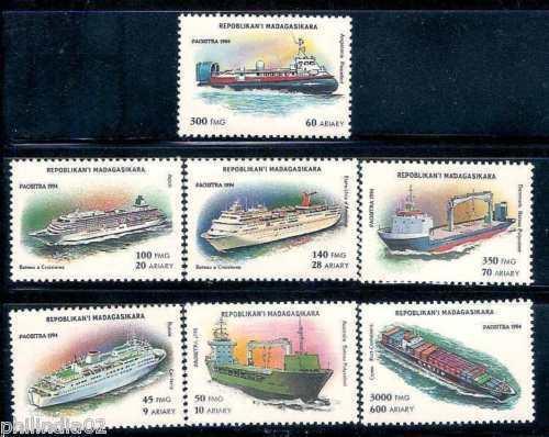 Malagasy 1994 Modern Ships Transport Sc 1248-54 7v MNH Madagascar # 0193