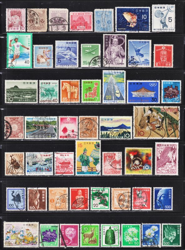 Japan neat starter collection of 50 F to VF used. All different. All fault free.