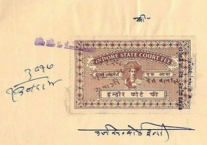 INDIA STATES Indore REVENUE 1a Brown *Court Fee* Intact Document MS2506