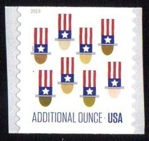 5341 Uncle Sam’s Hat  20 cent Additional Ounce Coil Stamp Mint/nh