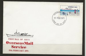 GB 1971 Postal Strike Overseas Mail 5/- cover some foxing