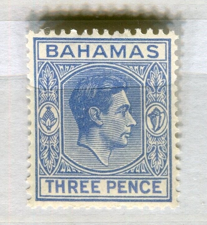 BAHAMAS; 1938 early GVI issue fine Mint hinged Shade of 3d. value