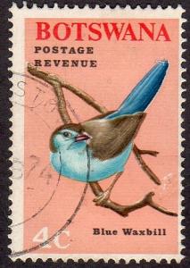 Botswana 22 - Used - 4c Blue Waxbill (1967) (cv $ 0.35)