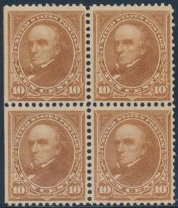 #283 BLOCK OF 4 VF UNUSED WITH NATURAL STRAIGHT EDGE CV $650 BT9312