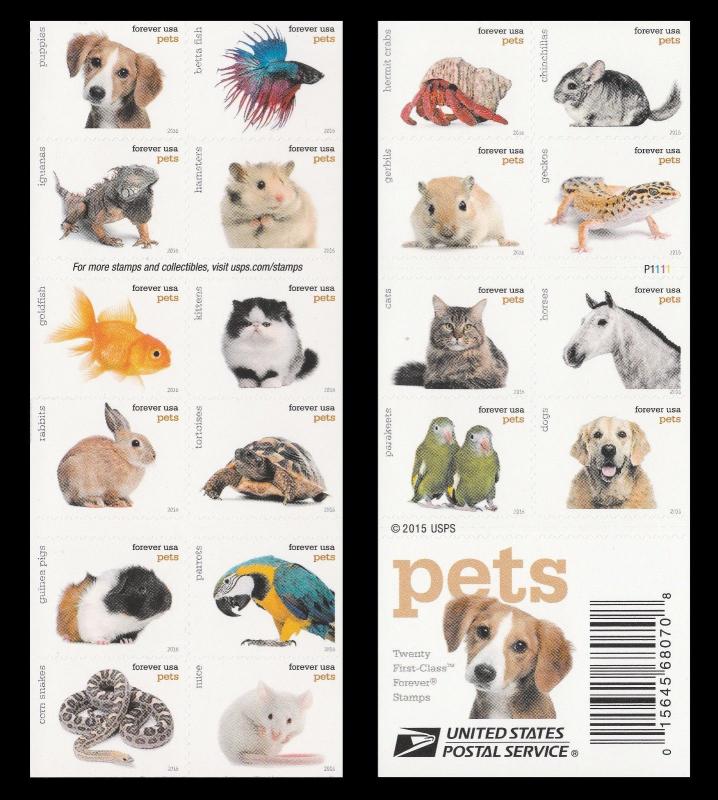 US 5125a Pets forever booklet 20 MNH 2016