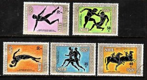 Niue-Sc#432-6- id9- used set-Sports-Olympics-1984-