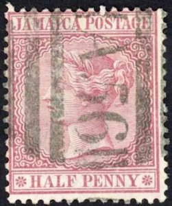 Jamaica SG7 1/2d Claret Wmk CC Mandeville A52 (type K) Pmk