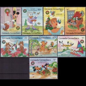 GRENADA GRENADINES 1986 - Scott# 792-9 Disney-Christmas Set of 8 NH