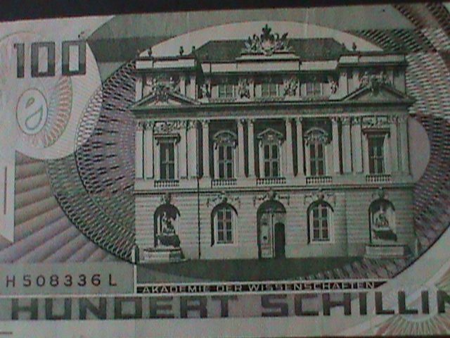 ​AUSTRIA-1984-AUSTIRAN NATIONAL BANK-$100 SCHILLING-UN-CIRCULATED NOTE VF