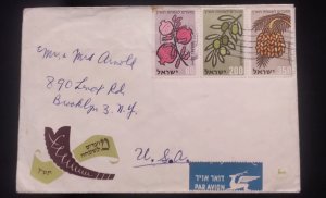 C) 1959, ISRAEL, AIR MAIL COVER SENT TO THE UNITED STATES WITH DATE,  STAMPS. XF