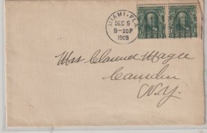 U.S Scott 300b postion E line pair used on cover APS Cert