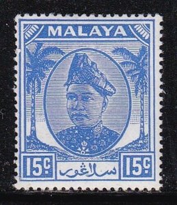 Album Treasures Malaya Selangor Scott # 87   15c  Sultan Alam Shah  MH