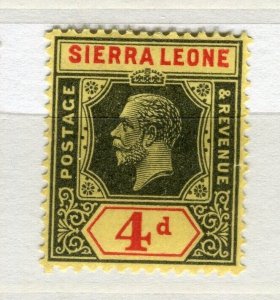 SIERRA LEONE; 1912-20 early GV issue fine Mint hinged Shade of 4d. value