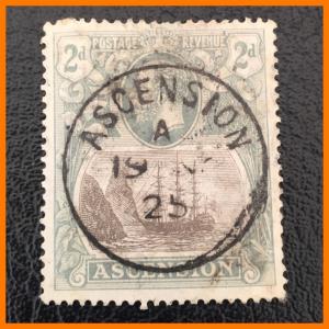 King George V - ASCENSION ISLAND GV 1924-33 2d grey-black & grey sg 13 USED