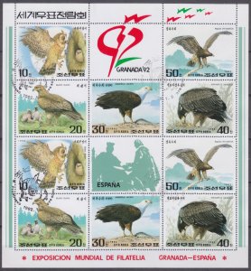 1992 North Korea 3259-3263KLused Birds of prey