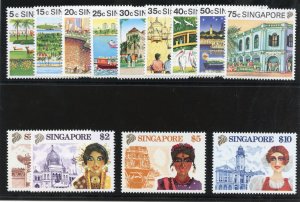 Singapore 1990 QEII Tourism set complete superb MNH. SG 624-636.