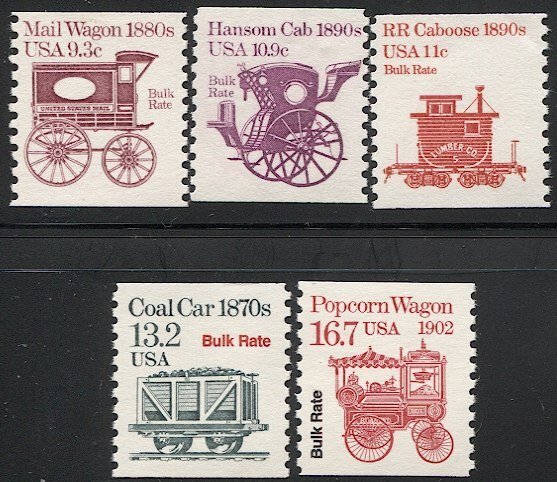 US Transportation Coils, 5 Diff. Bulk Rate issues & Precancels, Mint NH