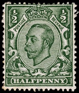 4217: GB SG335 ½d Green. 1912. Sc#155 Mi123IX Fine Used. C£40