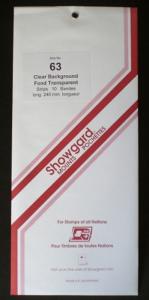 Showgard Stamp Mount Size 63/240 mm - CLEAR (Pack of 10) (63x240  63mm)  STRIP 