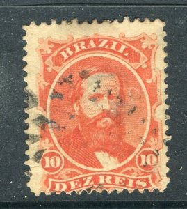 BRAZIL; 1860s early classic Dom Pedro issue fine used 10r. value