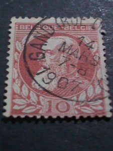​BELGIUM 1905 SC#88  117 YEARS OLD-KING LEOPOLD USED  LOVELY FANCY CANCEL-VF