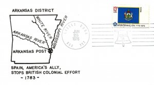 SPAIN, AMERICA'S ALLY, STOPS THE BRITISH COLONIAL EFFORT 1783 CACHET COVER 1976