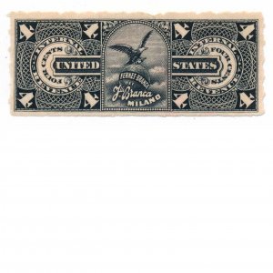 RS279r 4c U.S. Internal Revenue Fernet-Branca Bitters Revenue Stamp, used, Fault