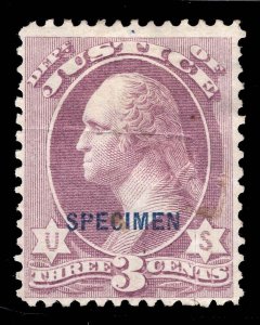 MOMEN: US STAMPS #O27S OFFICIAL SPECIMEN SCARCE $1,250 LOT #80732*