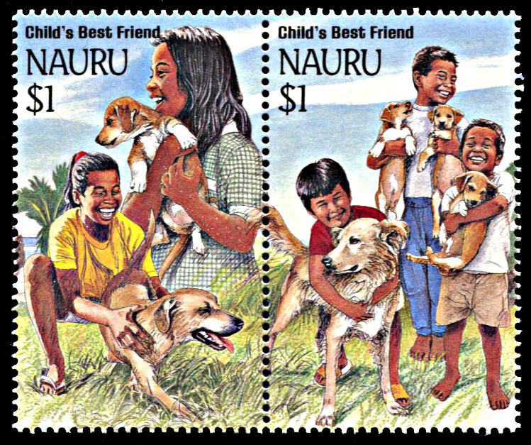 Nauru 409a, MNH, Dogs and Children pair