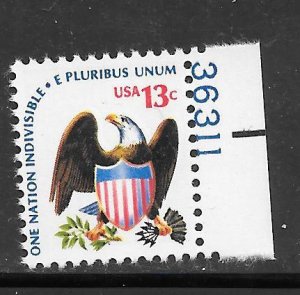 #1596 MNH Plate # Single