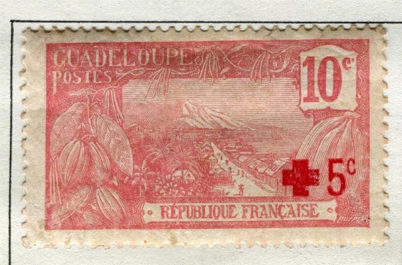 FRENCH COLONIES GUADELOUPE 1915 early Pictorial issue Mint hinged Red Cross 10c.