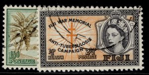 FIJI QEII SG296-297, 1954 health stamps set, FINE USED.