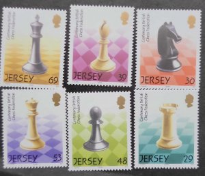 REL)2004 JERSEY, CENTENARY OF THE BRITISH CHESS FEDERATION, 6 STAMPS MNH