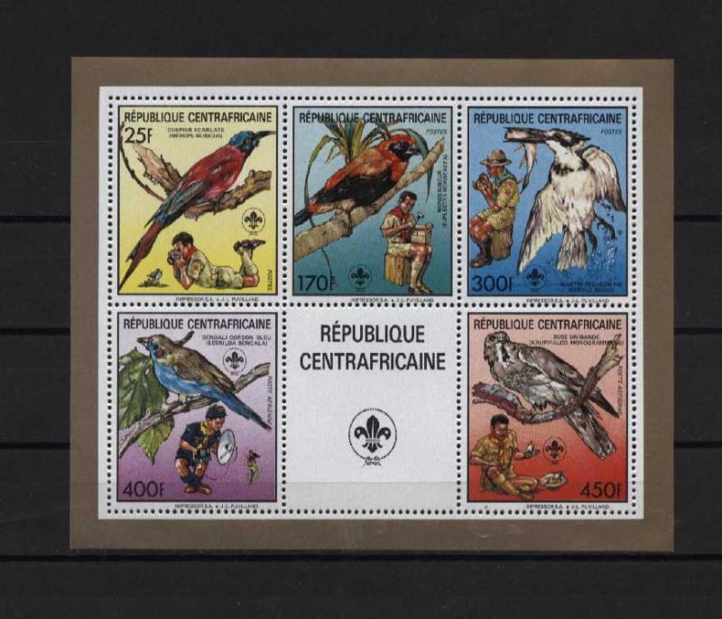 Central Africa Birds/Scouts Collective sheet MNH