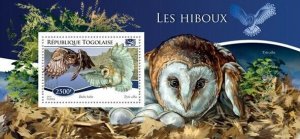 2015 TOGO MNH. OWLS   |  Yvert&Tellier Code: 962  |  Michel Code: 6538 / Bl.1125
