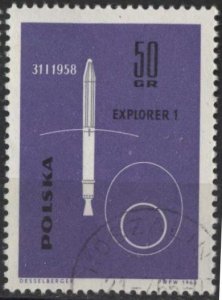 Poland 1180 (used cto) 50g space: Explorer I, vio blue & gray (1963)