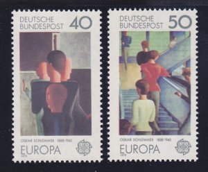 Germany 1164-65 MNH OG 1975 Olkar Schlemmer Painting EUROPA Art Series Set