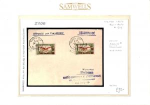 Z106 French Colonies Tunisia  Foreign Air Mail 1919 Cover {samwells-covers}