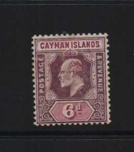 Cayman Islands 1908 SG30 6d MCA watermark mounted mint (34541)