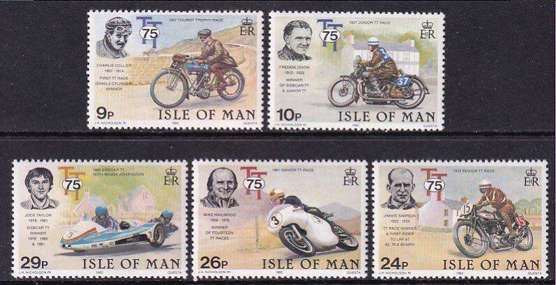 Isle of Man 214-218 Motorcycles MNH VF